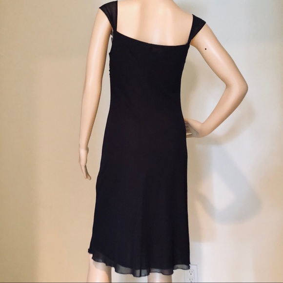 ABS Allen Schwartz Black Butterfly Dress EUC - Picture 2 of 6